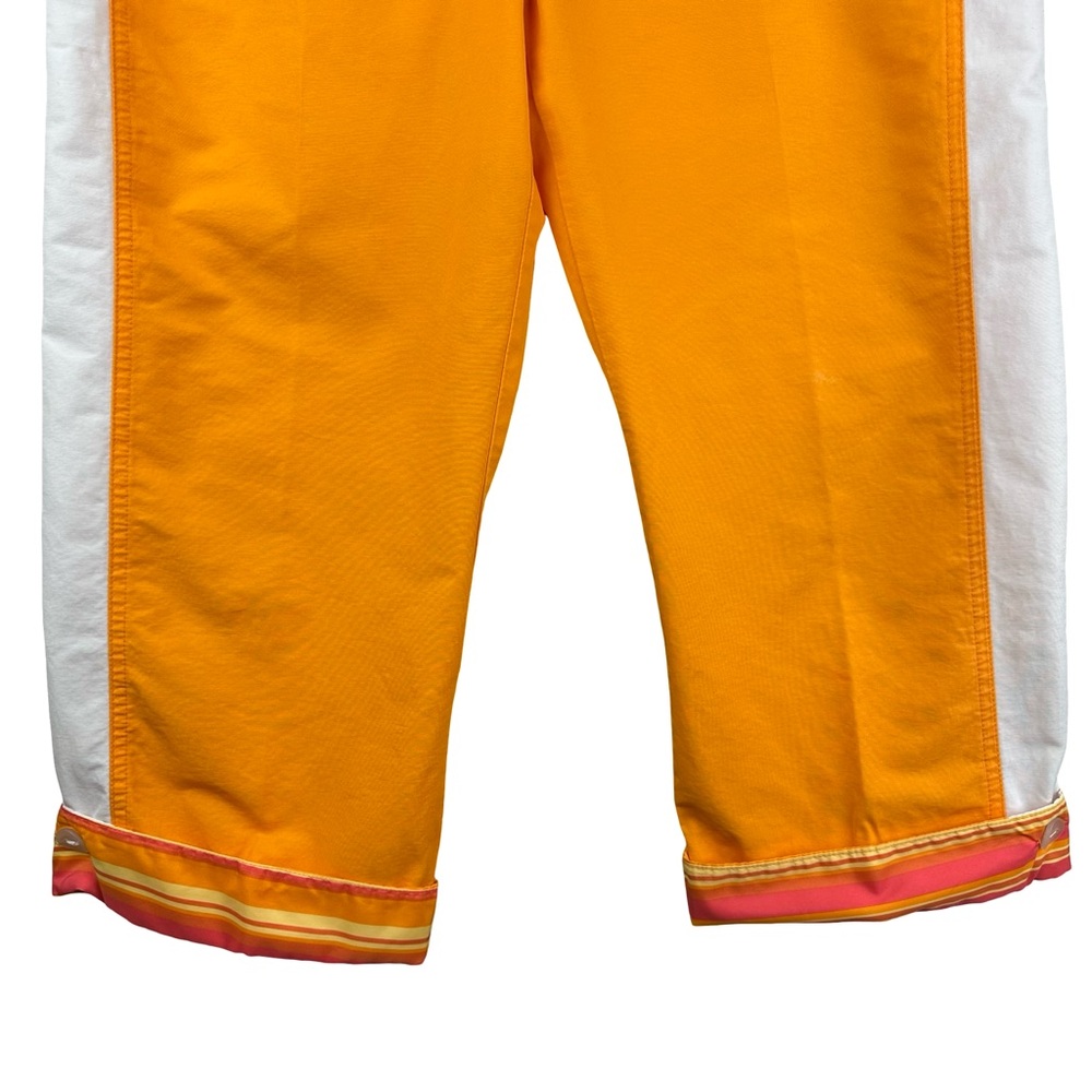 Nike Orange Striped Athletic Bright Trim Drawstring Waist Capri Pants M - Picture 3 of 13